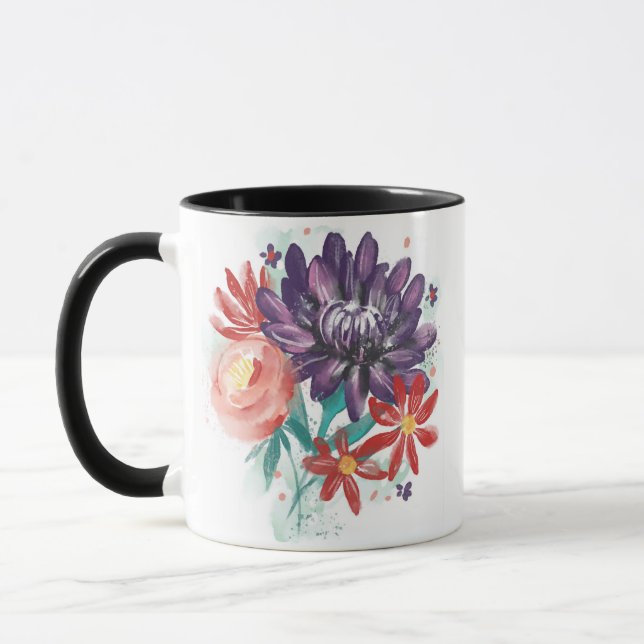 PURPLE FLOWER BUNCH MUG (Left)