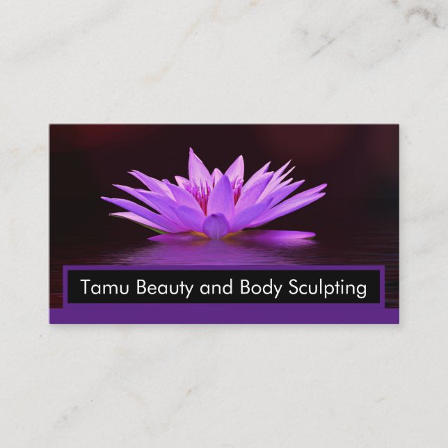 Purple flower business card (Front)