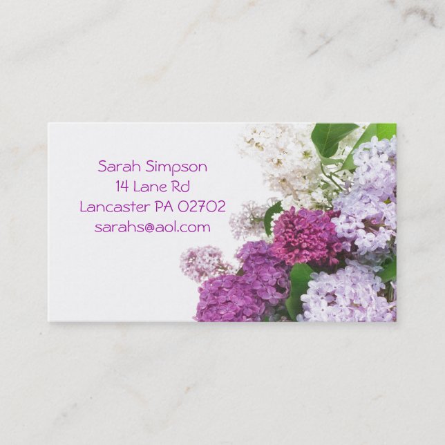 purple flower  business cards (Front)