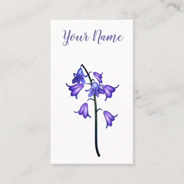 Purple Flower. Contact card. Calling Card (Front)