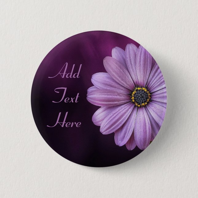 Purple Flower Custom 6 Cm Round Badge (Front)