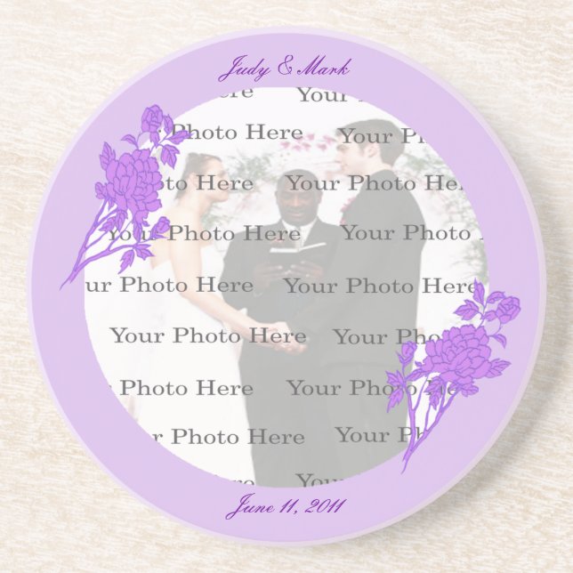 Purple Flower Custom Coaster (Front)