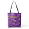 Purple flower custom name Megan art tote bag