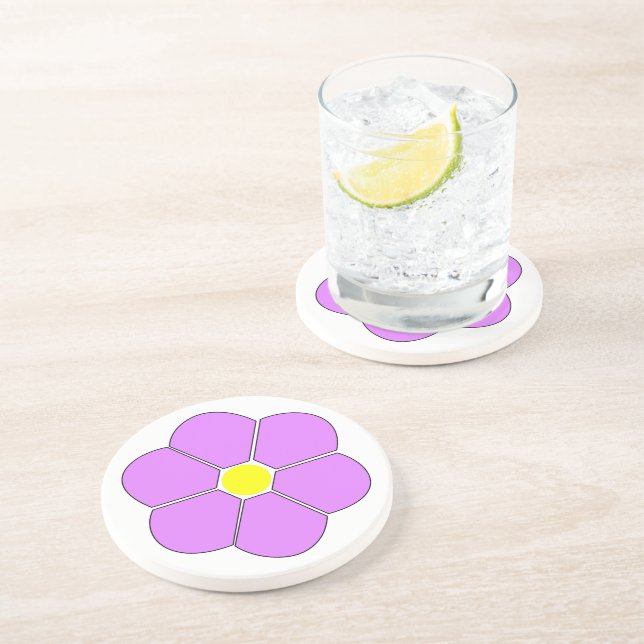 Purple Flower Design Coaster (Side)