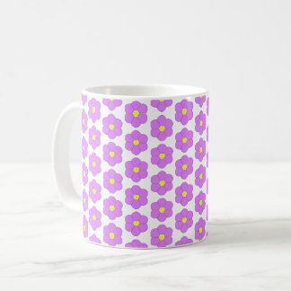 Purple Flower Design Coffee Mug