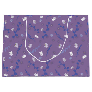 purple flower design gift bag