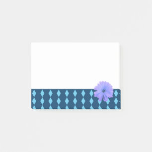 Purple Flower Diamond Pattern Border Post-it Notes