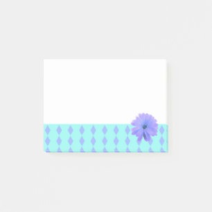 Purple Flower Diamond Pattern Border Post-it Notes