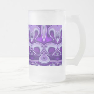 Purple Flower Dreams Frosted Glass Beer Mug