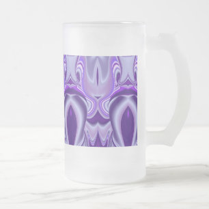 Purple Flower Dreams Frosted Glass Beer Mug