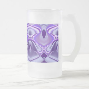 Purple Flower Dreams Frosted Glass Beer Mug