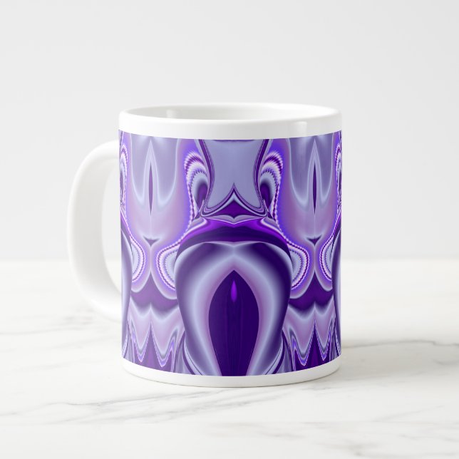 Purple Flower Dreams Large Coffee Mug (Front Left)