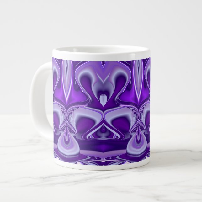 Purple Flower Dreams Large Coffee Mug (Front Left)