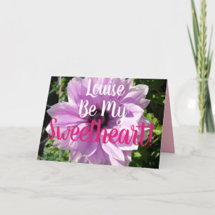 Purple Flower floral Be My Sweetheart Card