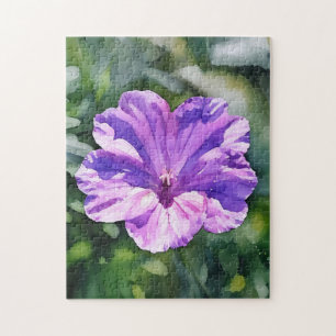 Purple Flower Floral Fun Art Puzzle