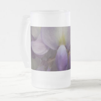 Purple Flower Frosted 16 oz Frosted Glass Mug