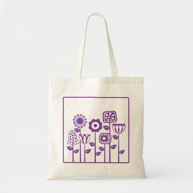 Purple Flower Garden Tote Bag (Front)