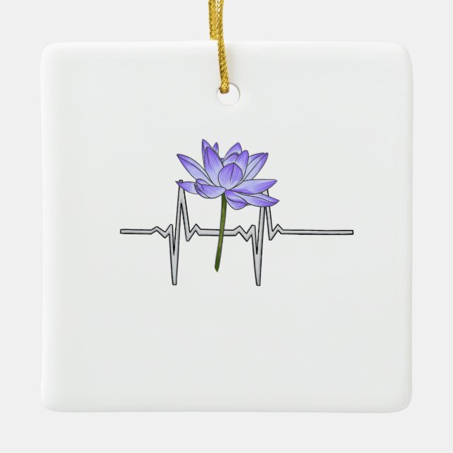 Purple Flower Gardener  Ceramic Ornament (Front)