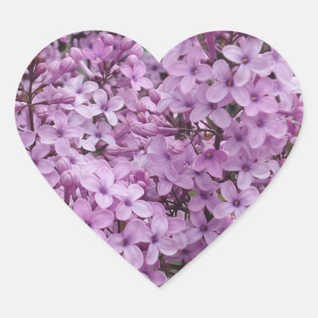 Purple Flower Heart Sticker (Front)