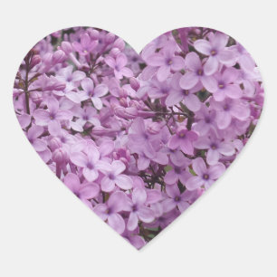 Purple Flower Heart Sticker