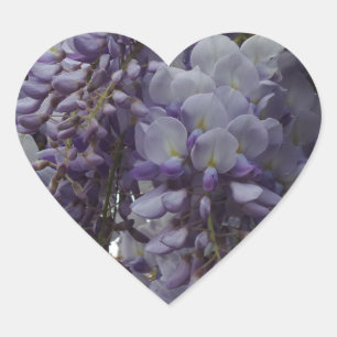 Purple Flower Heart Sticker