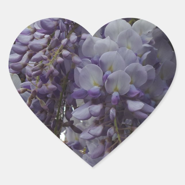 Purple Flower Heart Sticker (Front)
