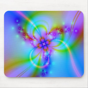 Purple Flower In Blue Mouse Mat
