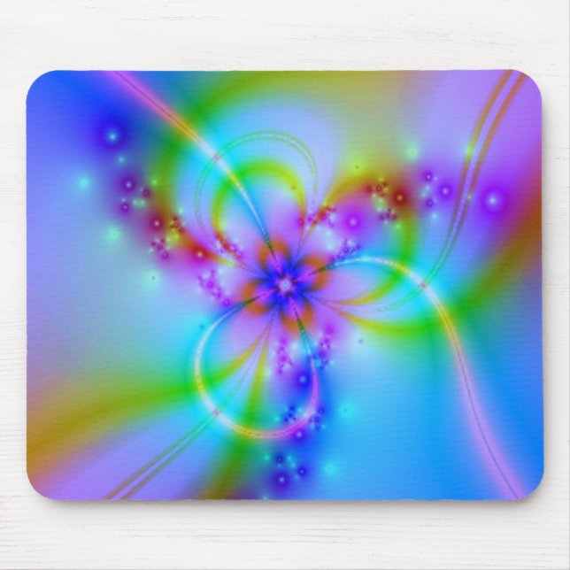 Purple Flower In Blue Mouse Mat (Front)