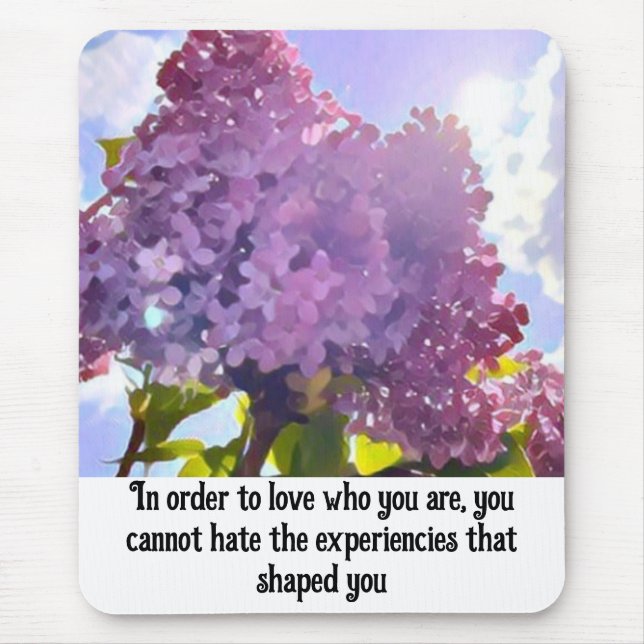 Purple Flower Inspirational Quote Design  Mouse Mat (Front)