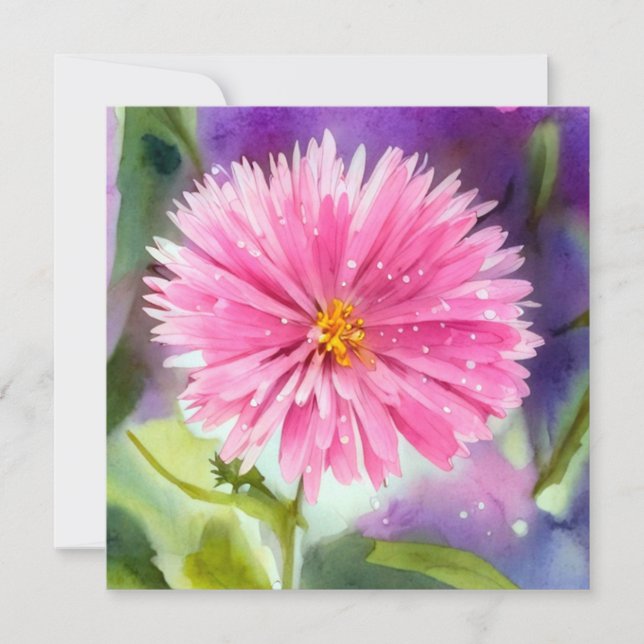 Purple Flower Invitation (Front)