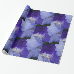 Purple Flower Iris Glossy Wrapping Paper