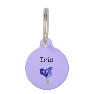 Purple Flower Iris Pet Tag