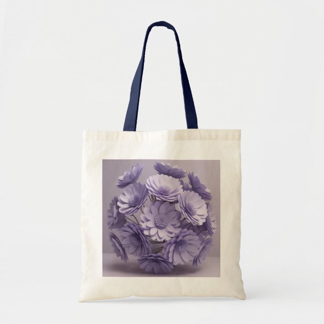 “Purple Flower Jumbo Tote Bag – Ai design  (Front)