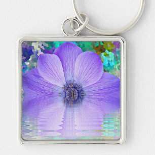 Purple Flower Key Ring