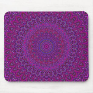 Purple flower mandala mouse mat