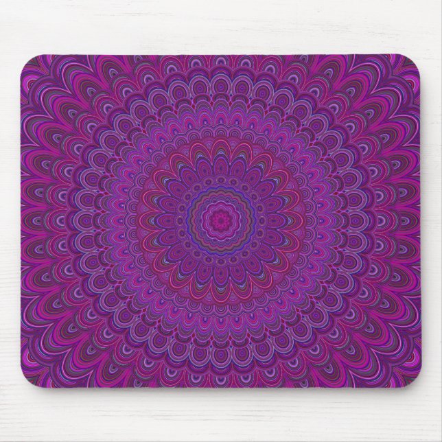 Purple flower mandala mouse mat (Front)