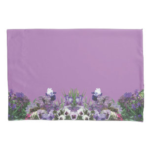 purple flower medley pillow cases