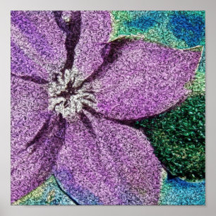 Purple Flower Mixed Media Digital Art Poster