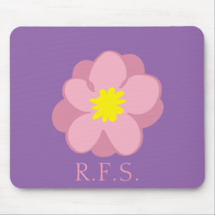 Purple Flower Monogrammed Initials Mouse Mat