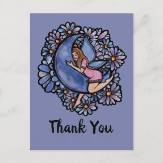 Purple Flower Moon Fairy Postcard