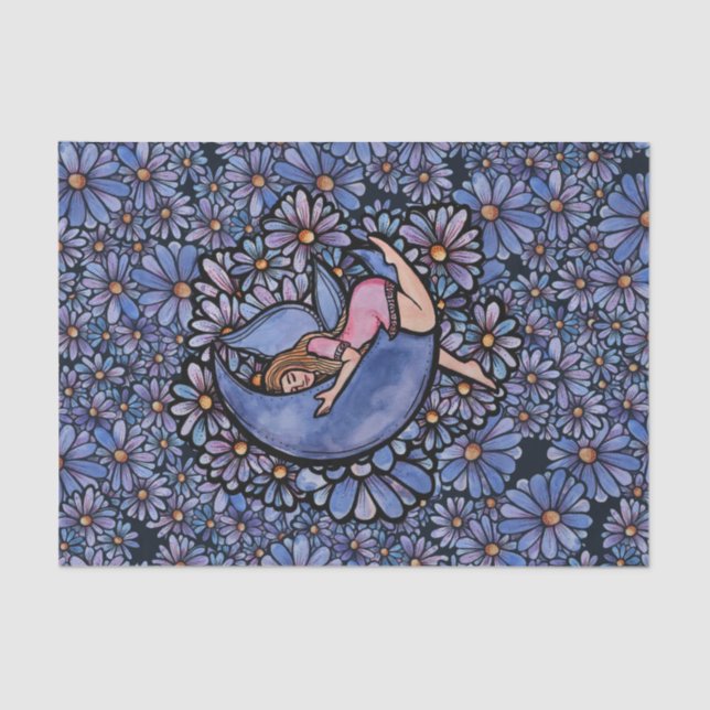 Purple Flower Moon Fairy                           Tissue Paper (Front)