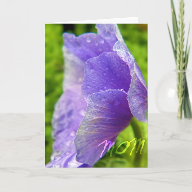 Purple Flower Mum Greeting Card (Front)