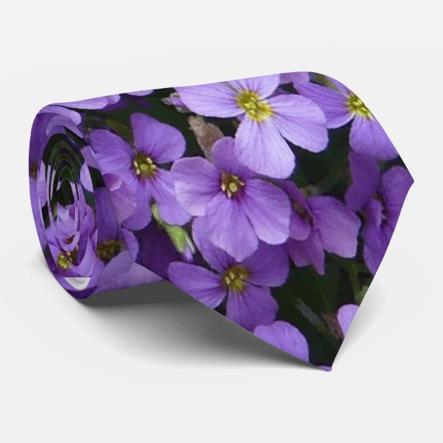 PURPLE FLOWER Neck Tie (Rolled)