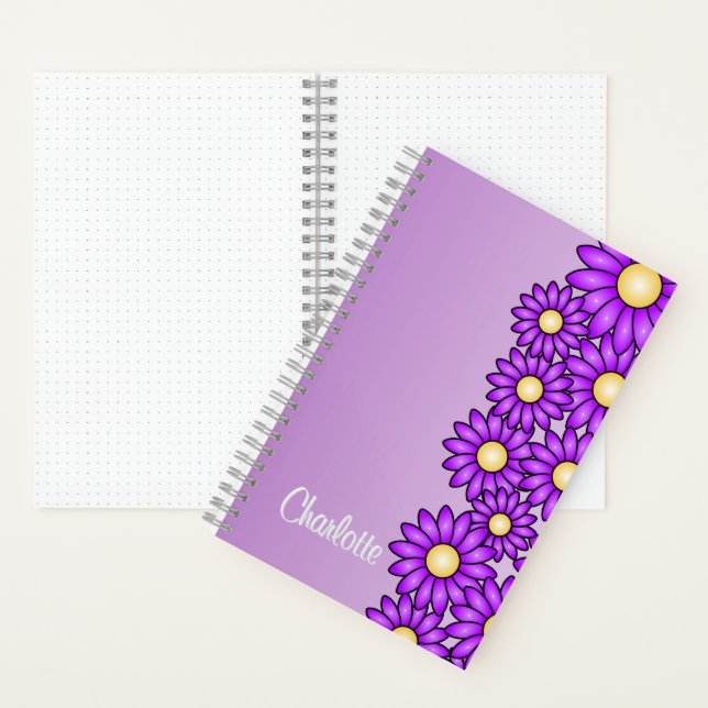 Purple Flower Notebook for Office, School, Artist  (Inside)