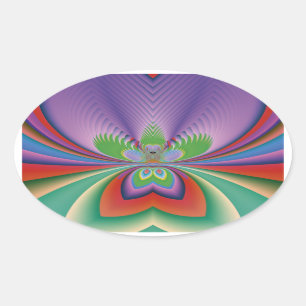 Purple Flower Oval Sticker