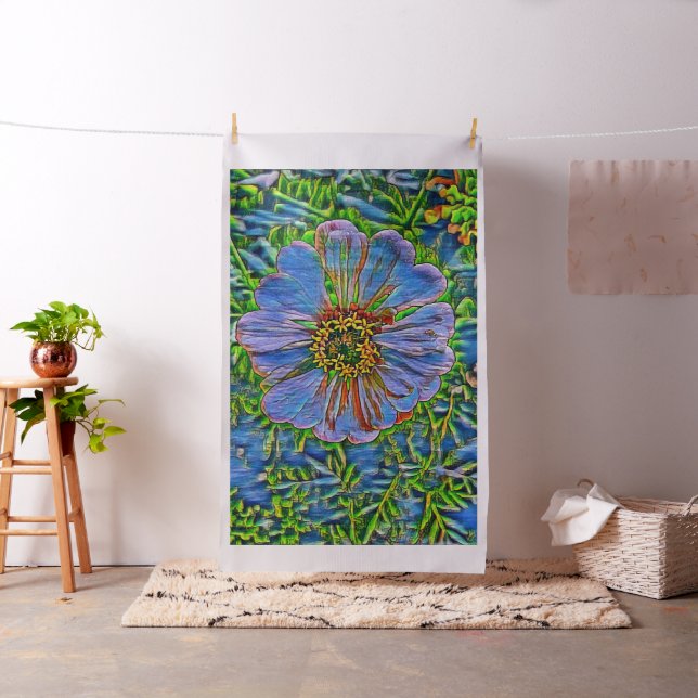 Purple flower painting fabric (In Situ)