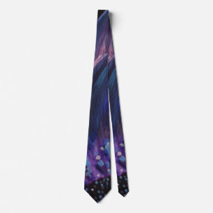 Purple Flower Painting Tie