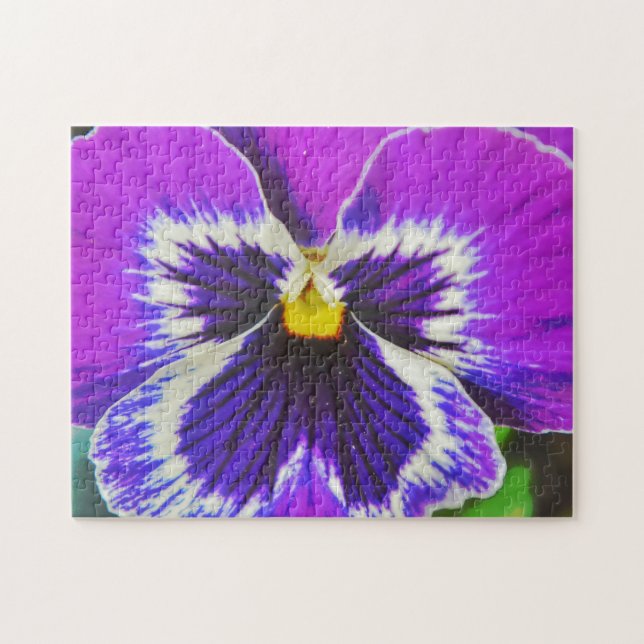 Purple Flower Pansy Garden Art Puzzle (Horizontal)
