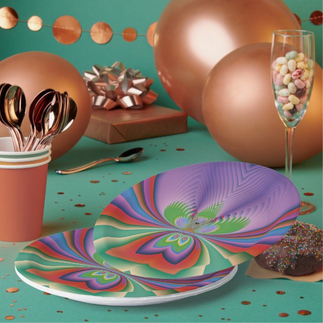 Purple Flower Paper Plate (Multi)