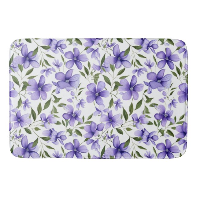 Purple Flower Passion Bath Mat (Front)